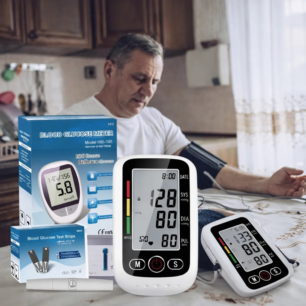 Kit Glucómetro + Tensiómetro Digital